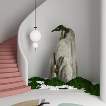 Big nose Nordic home] Creative large decorative garden ornaments Outdoor garden villa FRP sculpture