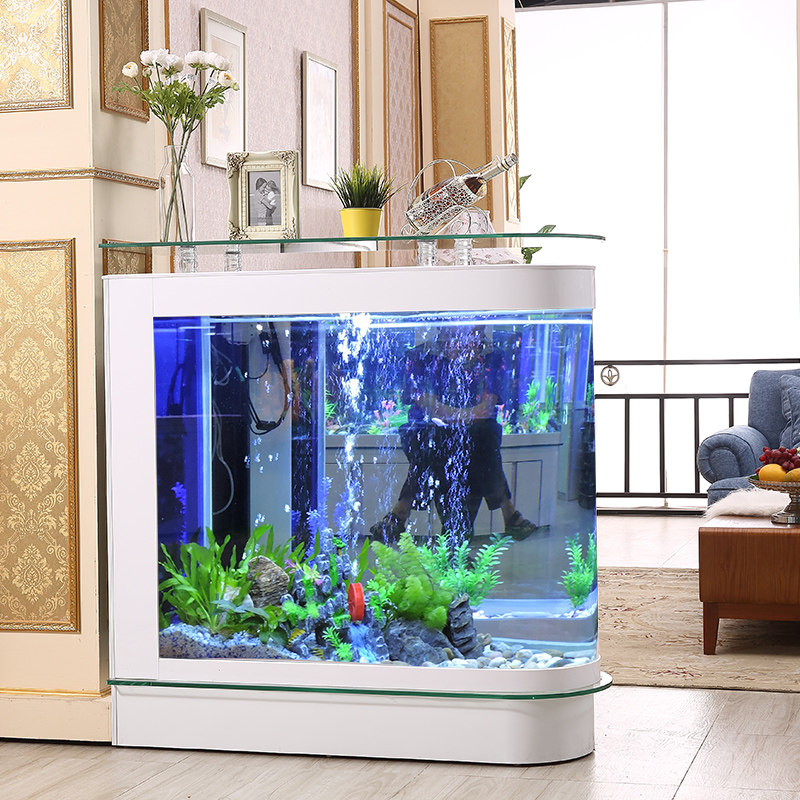 Sub Warhead Fish Tank Aquarium aquarium Living room Ecoglass 1 m 1 2 m Large and medium gold fish tank Lower filtration can be customized
