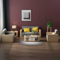 Nordic wood sofa living room modern simple large and small apartment furniture combination economical wood color wooden sofa