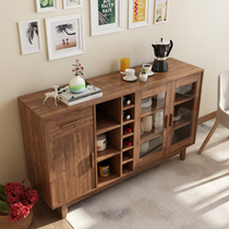 American sideboard tea locker solid wood wine cabinet living room modern simple restaurant storage cabinet against wall home