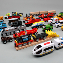 Wood sister magnetic train collection fire ambulance engineering vehicle toy compatible wooden track