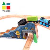 Longer high slope Bridge wooden track accessories compatible magnetic wooden train boys and girls toys
