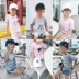 Áo thun bé trai tay ngắn 2018 phiên bản màu Hàn Quốc cho bé gái cotton cotton nửa tay áo trẻ em dễ thương mùa hè mỏng 3