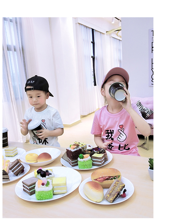 Nam nữ trẻ em 3 chữ cá tính 4 áo thun ngắn tay 5 em bé 6 cotton nửa tay anh chị em 2018 mới 7 tuổi quần áo trẻ em