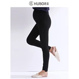 惠葆 Зимние черные бархатные леггинсы для беременных, штаны с поддержкой живота