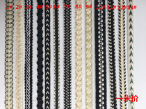 Black and white small fragrant wind with gold wire press inlaid edge webbing clothing accessories leader mouth lapels DIY lace width 1-2 cm