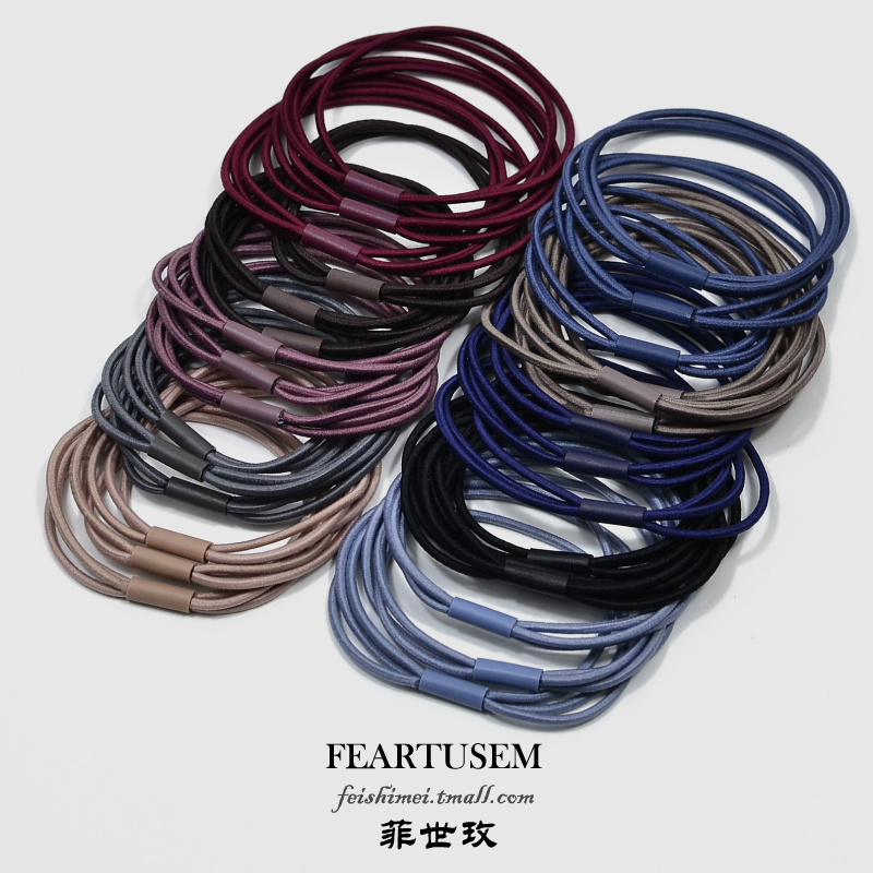 Japan-ROK version of high elastic rubber band hair ring hair ring three-in-one hair ring Adult brief temperament Zahair Hair Accessories Leather Sleeve