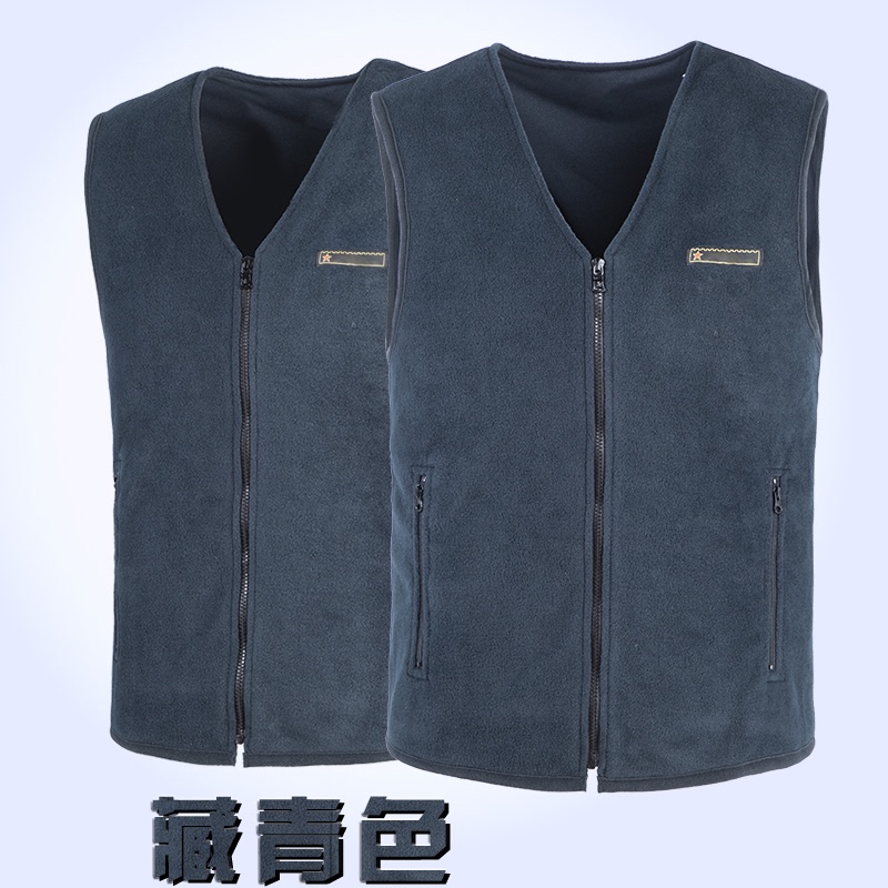 Authentic Navy Blue Fleece Vest Olive Green Fleece Vest Warm Vest Fleece Waistcoat Zipper Fleece Vest Men's Winter Jacket