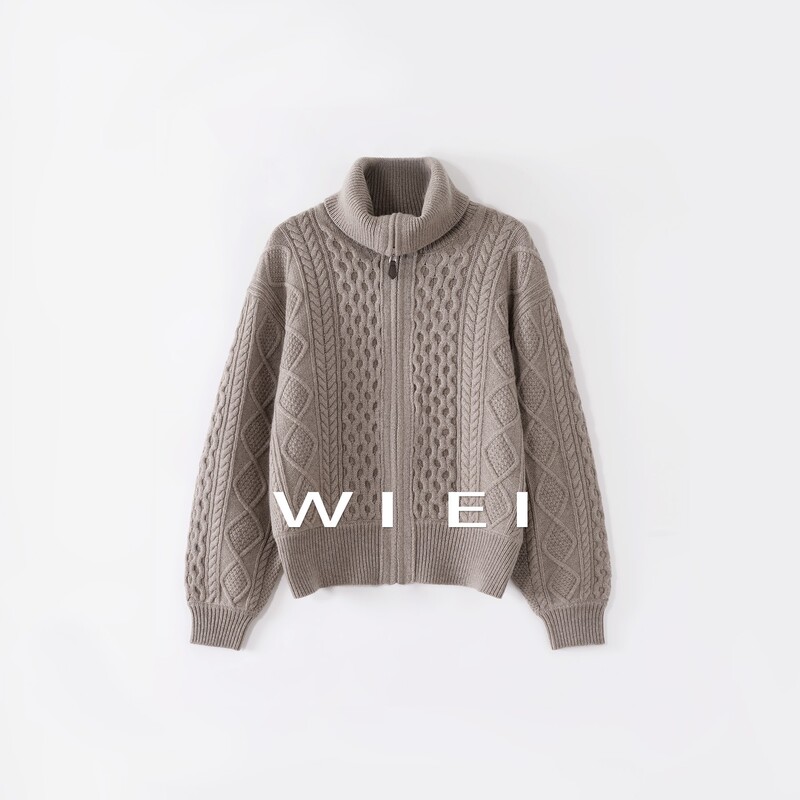 《Wi Ei》Old Money Sweater Consinee 100% Cashmere Heavyweight Ultra High Grammage Cardigan Jacket W25409188