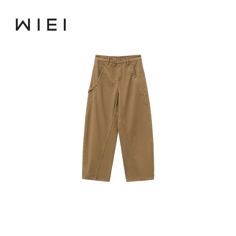 《Wi Ei》Toolman 100% Cotton American Retro Slightly Loose Workwear Style Casual Pants W26103015