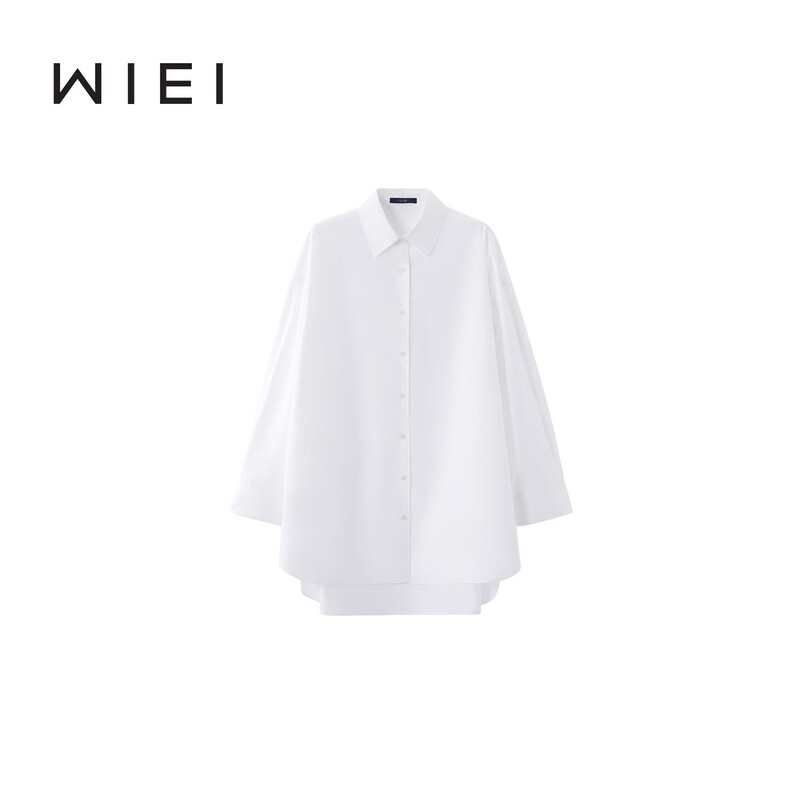 《Wi Ei》Wandering Shirt Imported from Omi, 100% Cotton, Minimalist Old Money Classic White Shirt W25301099