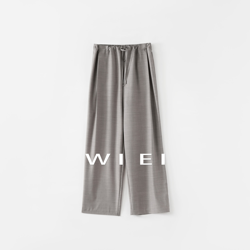 《Wi Ei》Breathable Pants*140S Ultra-Fine Wool_Row Drawstring Loose-Fitting Dress Pants W26102225 《Wi Ei》Breathable Pants*140S Ultra-Fine Wool_Row Drawstring Loose-Fitting Dress Pants W26102225