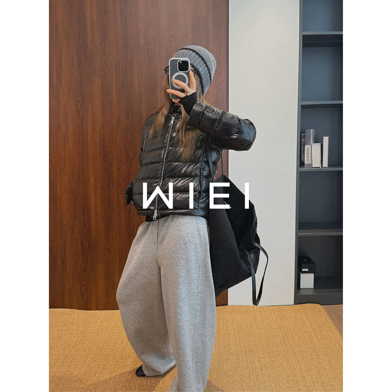 Rongrong Wiei*95 Hungarian Imported White Goose down Warm Short Ribbed down Jacket W26108015