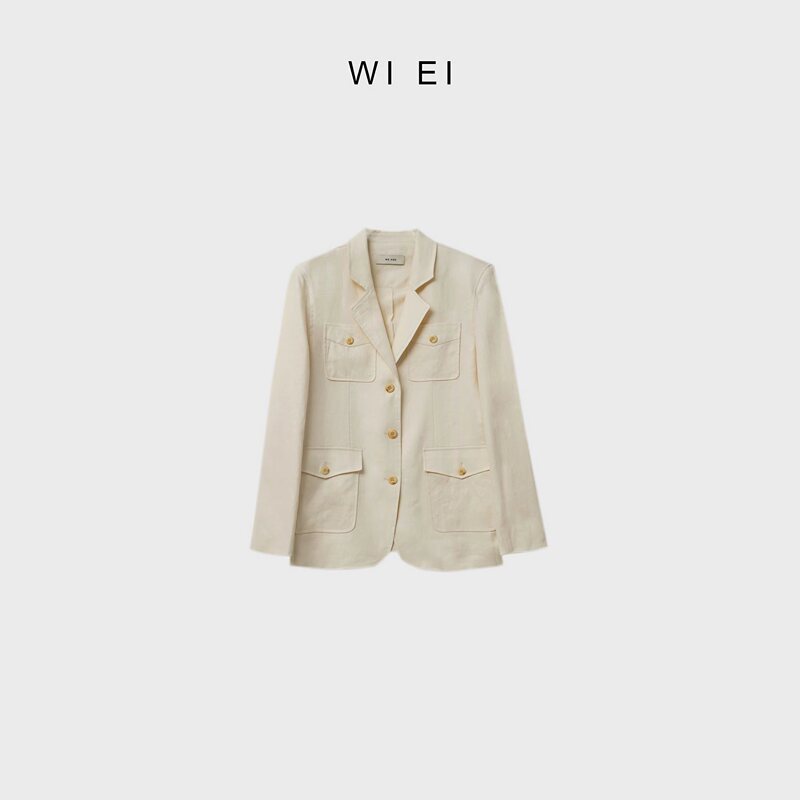 《Wi Ei》Milk Shell* Refreshing and Breathable Linen High-End Feel Loose Thin Long-Sleeve Jacket R2171 《Wi Ei》Milk Shell* Refreshing and Breathable Linen High-End Feel Loose Thin Long-Sleeve Jacket R2171