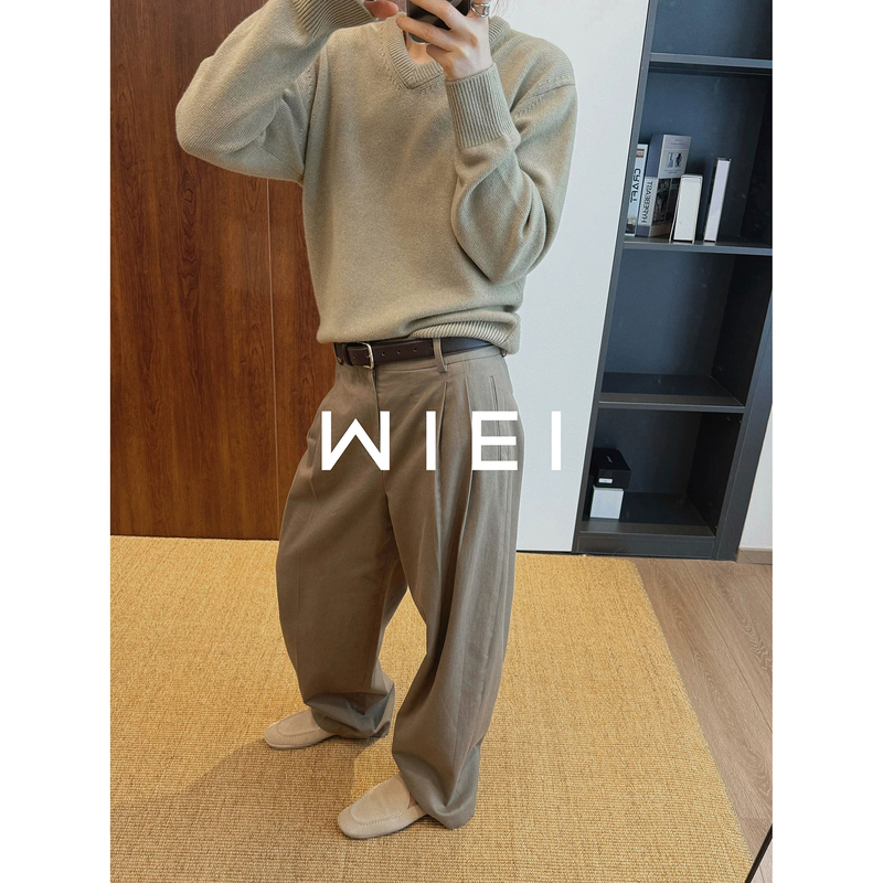 Rongrong Wiei * Qingti* Consinee 100% Cashmere Gentle Temperament V-Neck Knitted Sweater W26109507 Rongrong Wiei * Qingti* Consinee 100% Cashmere Gentle Temperament V-Neck Knitted Sweater W26109507
