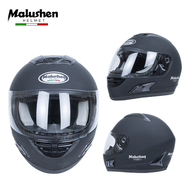 malushen motorcycle helmet winter warm racing helmet motorcycle personality dumb black four seasons pedal full helmet