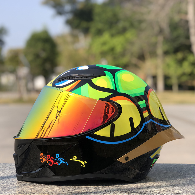 Locomotive Personality Safety Helmet Small Turtle Four Seasons Male Lady Locomotive Racing Sunscreen Full Armor and Grown Tail