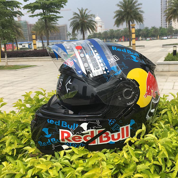 Personalized motorcycle double lens uncovered helmet motorcycle helmet men and women summer full-coverage full-face helmet racing running helmet four seasons