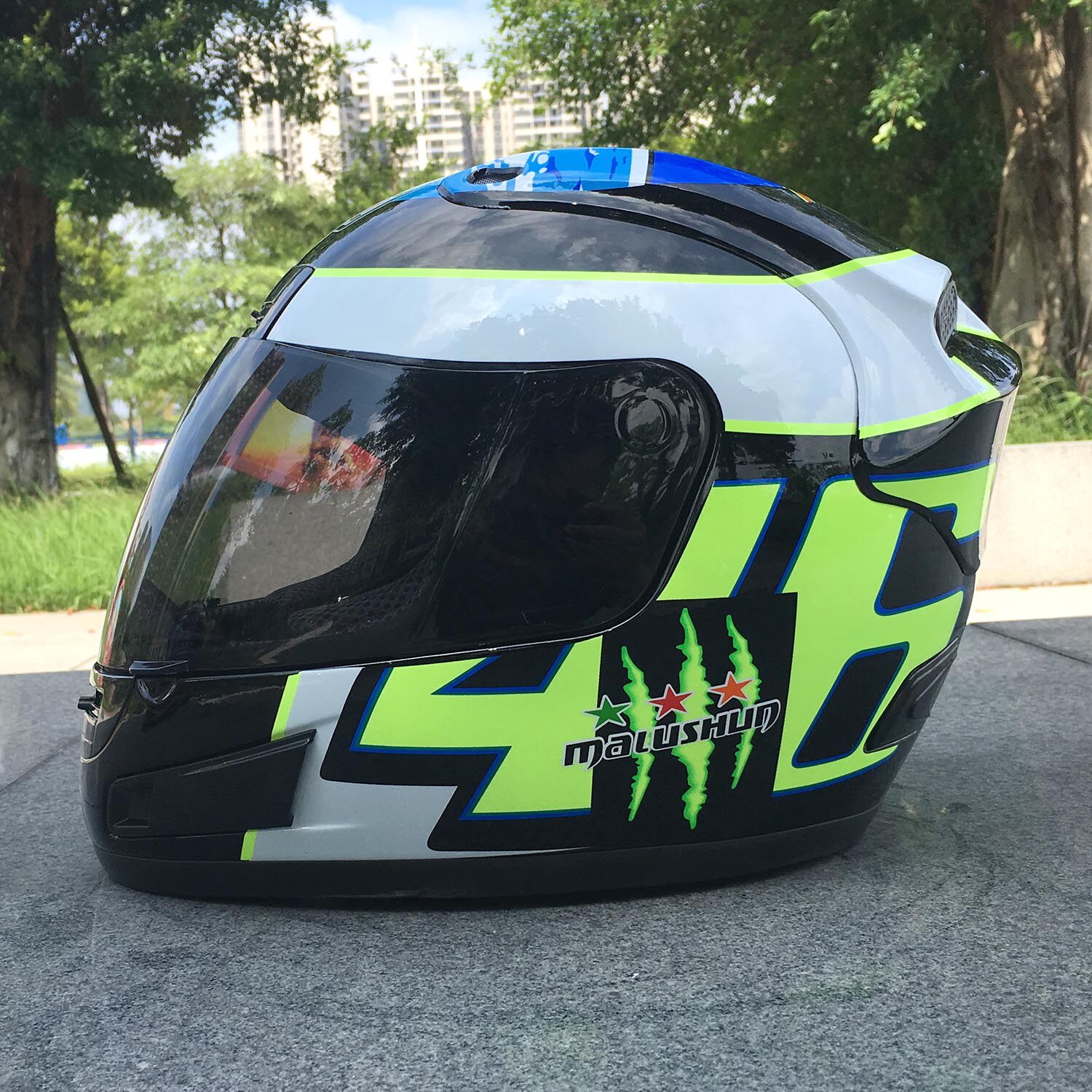 Locomotive helmet full helmet men and women racing anti-fog four seasons warm MALUSHUN full-cover personality locomotive road