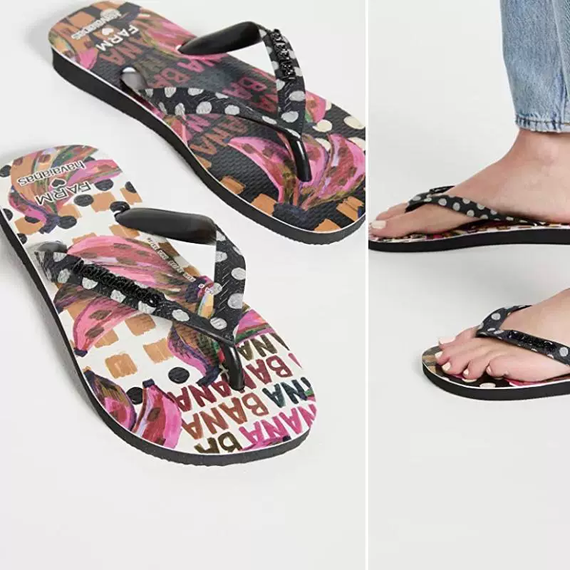 Домашний пляжный шлепанец Havaianas с плоской подошвой PVC вьетнамки для отдыха на пляже