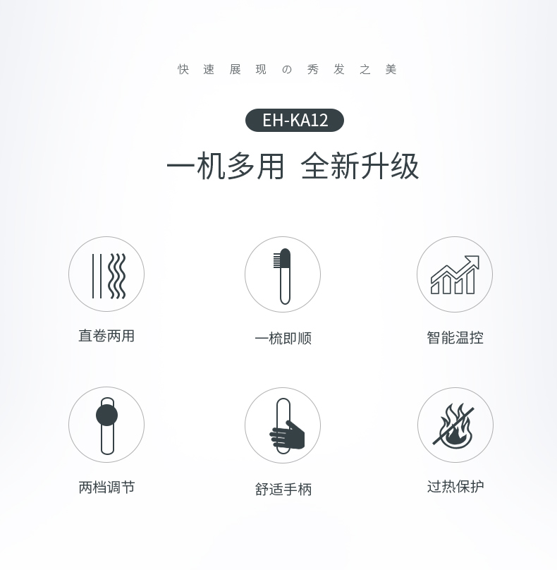 松下 KA12 整发梳 干发/直发/卷发3合1 图3