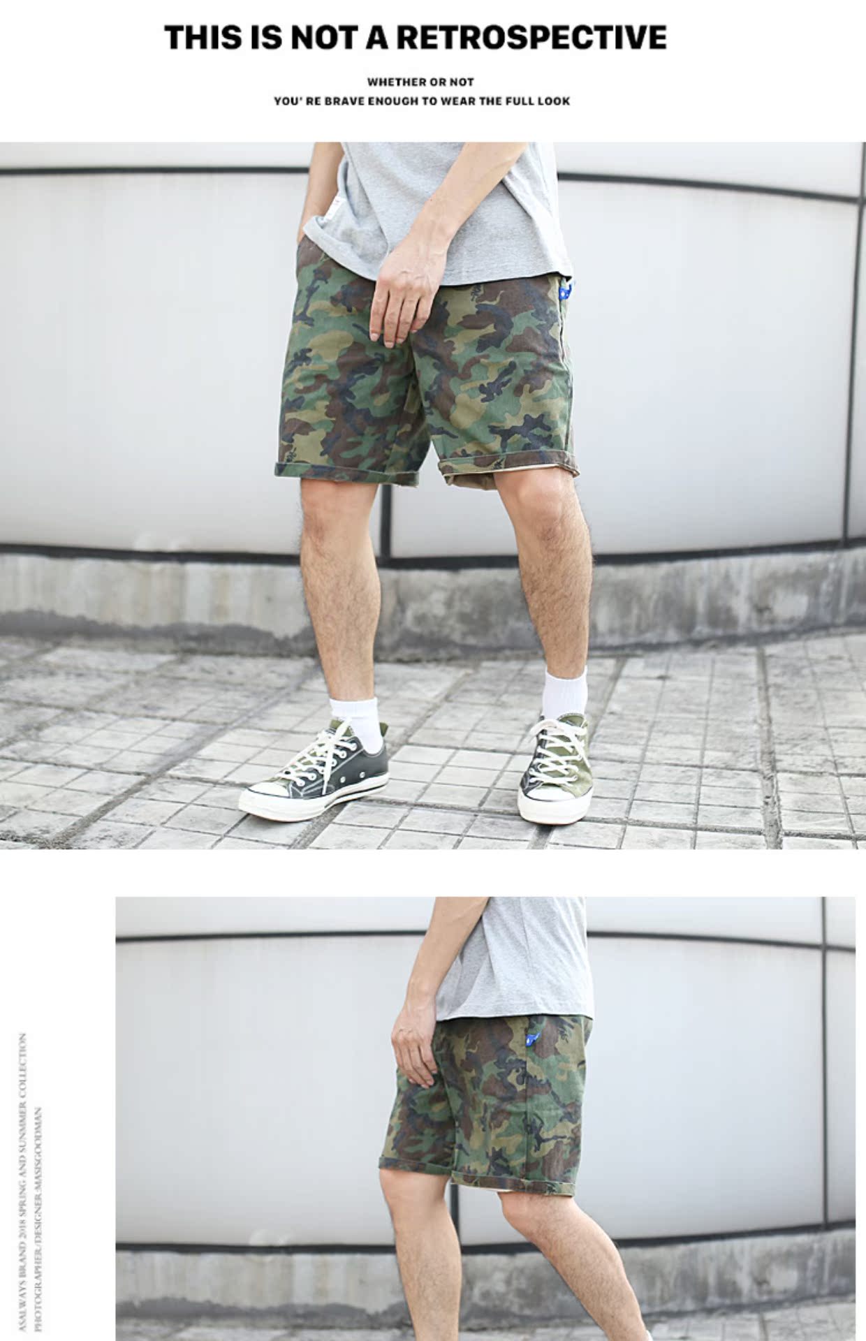 Ink Cold Madness Design Mdns Yu Wenle Hong Kong quần gió dụng cụ ngụy trang quần short nam thủy triều thẳng quần jean nam đẹp