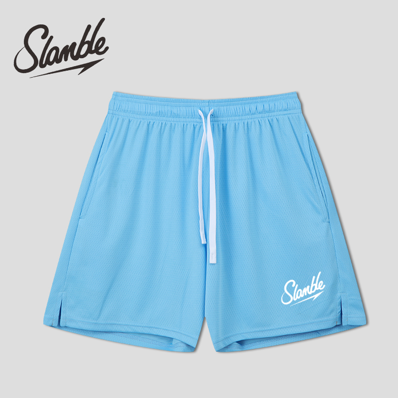 Slamble Summer Solid Color Sports Basketball Versatile Quarter-Length Shorts, Knee-Length or Shorter, Versatile for Training, Casual Wear, and Daily Fitness