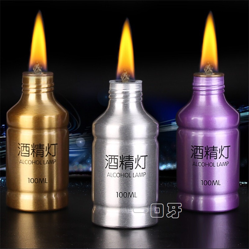 Dental Materials Alcohol Lamp 100ml, Shatter-Resistant, Oral Aluminum Alloy Wick, Medical Alcohol Lamp for Laboratory Use