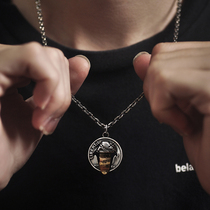 s925 pure silver personality retro Thai silver spatula nirvana clown smiling face pendant tide boy hip hop pendant female