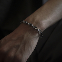 S925 sterling silver personality atmosphere Tai pill chain vintage old mens bracelet fashion trendsetter Tai angle chain couple Thai silver