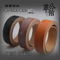 J FJ Baker British horse reins full grain noodle tea heart belt material JF rub wax horse stirrup leather belt