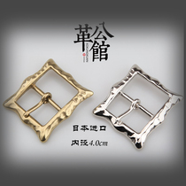 Japan Imports Pure Copper Day Character Leather Led Flower Pattern Retro Click With Personality Belt Buckle Nickel-plated Nickel Silver Color Pants With Card