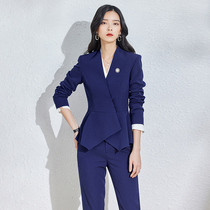 Western Suit Suit Women Fashion Show Slim Business Positive Dress Suit Jacket Dress White Collar Temperament Work Clothes Spring Autumn Professional Dress
