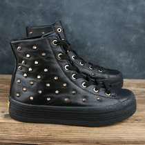 6 25 JC Foreign Trade single orange full grain leather light luxury punk rivets thick bottom casual womens shoes board shoes