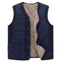 Winter middle aged camel waistcoat warm waistcoat Male Garn Thickened Cotton Kan Shoulder Fur Vest House Big Code Dad Dress