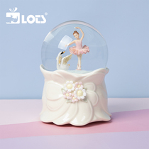 LOTS ) JARLL crystal ball ballet girl music box dancing Princess female birthday gift children glow