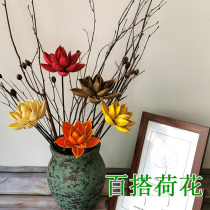 Lotus real Lotus dried flower bouquet Zen Joker Bauhinia living room decoration ornaments ritual Buddha flower arrangement material