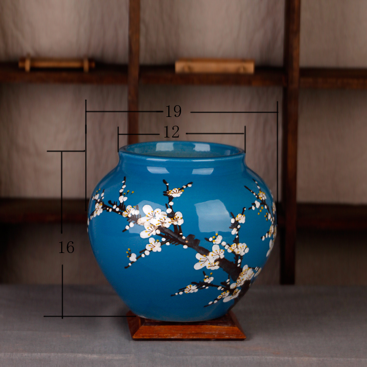Authentic Jingdezhen vẽ tay vẽ gốm, đục lỗ, đất, bát thịt, cắm hoa trong nhà, bình nước - Vase / Bồn hoa & Kệ gáo dừa trồng lan