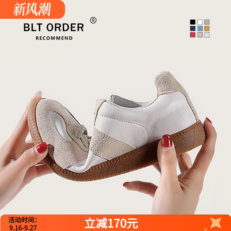 De Xun Women's Shoes 2026 New Autumn First Layer Cowhide Genuine Leather Flat Women's Casual Shoes Sneakers Women's Shoes