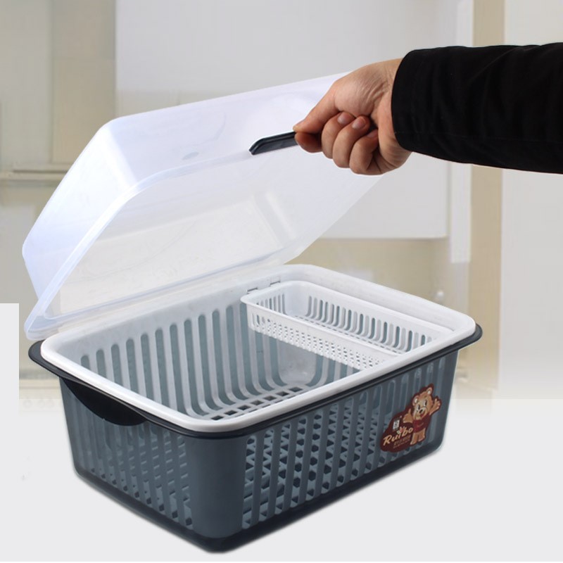 Large Plastic with Lid Kitchen Shelf Corner Rack Dish Rack Organizer Cupboard Dish Drain Rack Cupboard Plastic