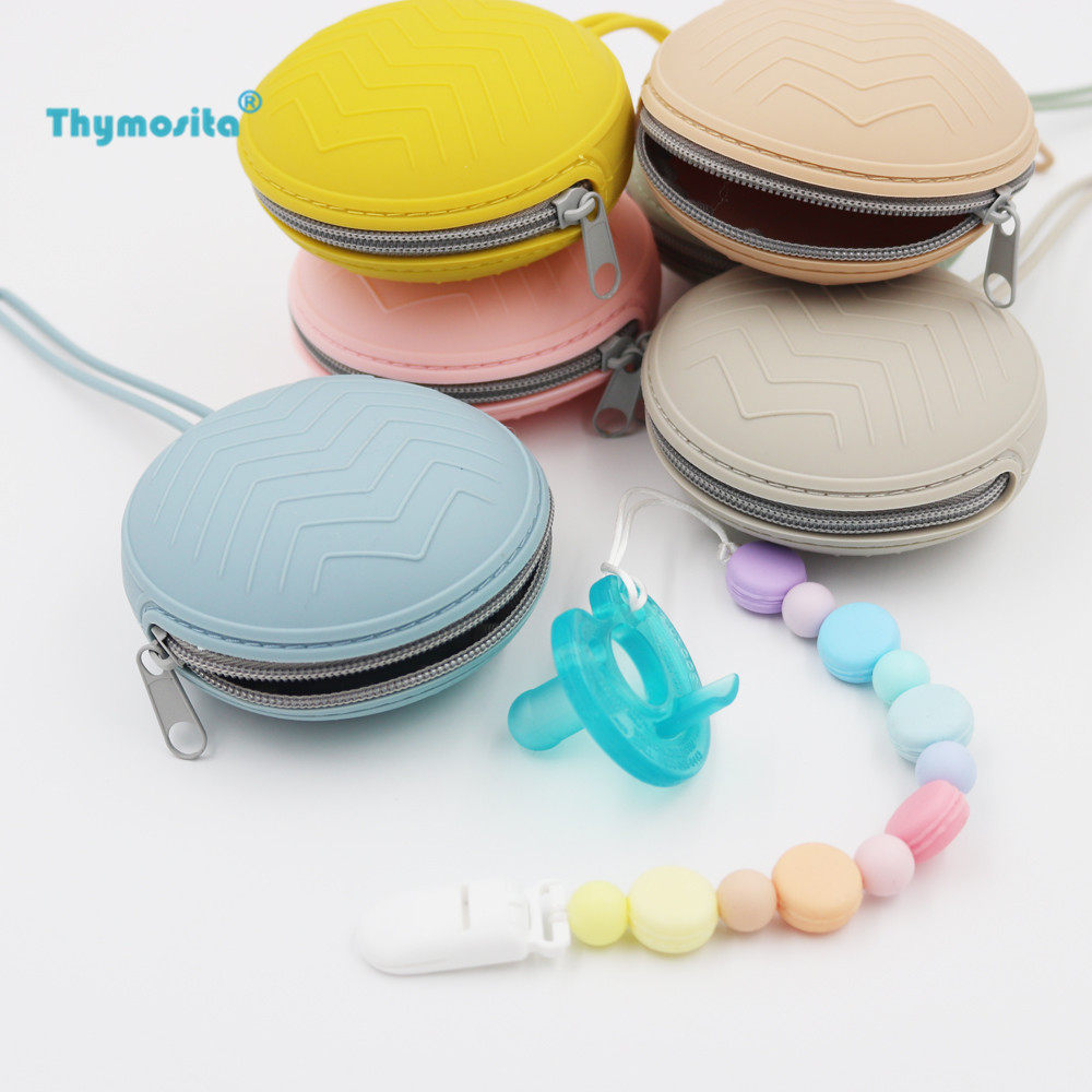 Pacifier bag silicone gel baby pacifier containing box baby dust-proof zipper nipple chain to increase the cashier bag-Taobao