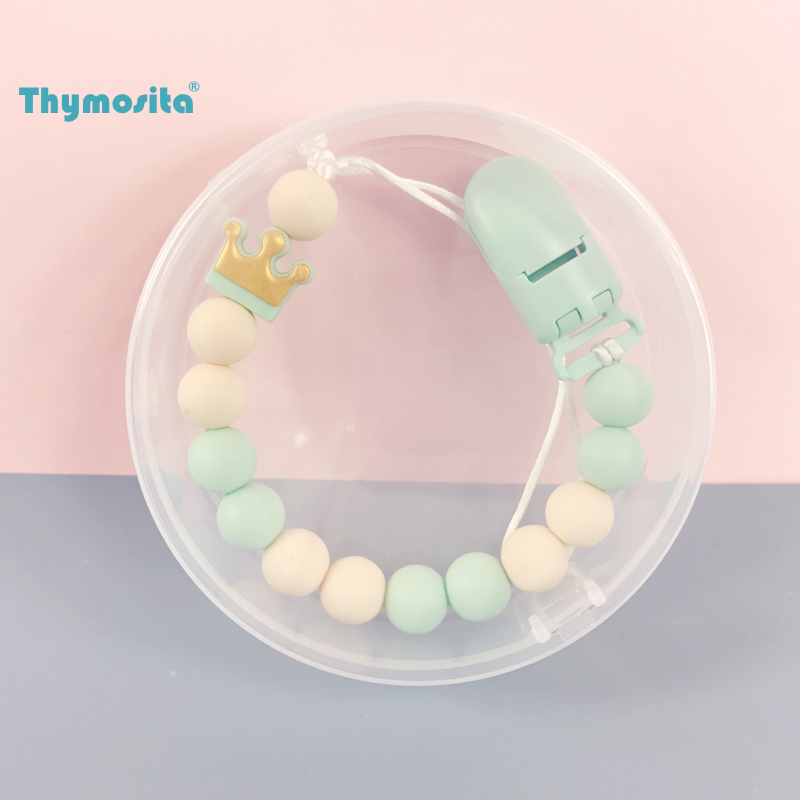 ins wind pacifier tooth glue anti-fall chain 12mm food-grade silicone bead light and washable portable pacifier chain-Taobao