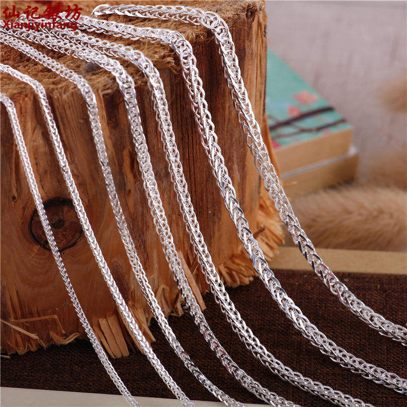 Chopin chain S999 pure silver necklace female chain sub-thickness subsection single chain sweater chain lock bone chain male and female lovers snake bone chain