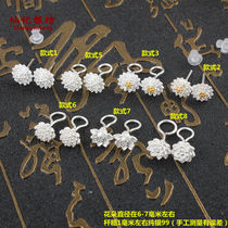 Sterling silver earrings female not allergic S99 foot silver earrings straight Korean temperament hook rose flower earrings gift