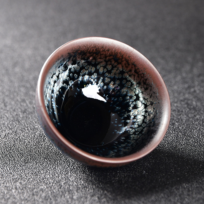 Sukeng Jianchigan pure handmade iron tire oil drop partridge Chestnut Tea Pot ceramic single tea cup Gongfu tea with master's cup