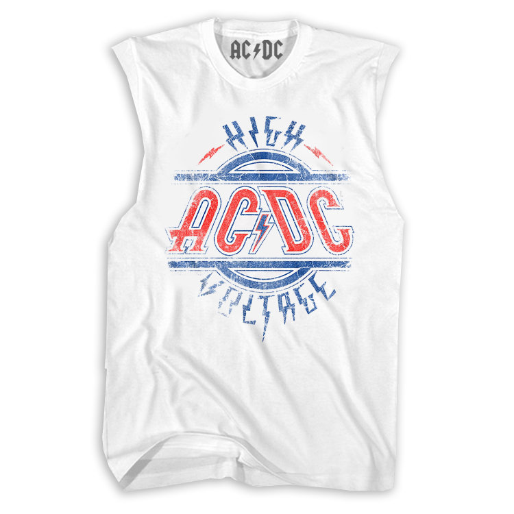 Acdc Rock Punk Loose Trendy Sleeveless T-Shirt Oversize Vintage Cotton Men's Vest T-Shirt
