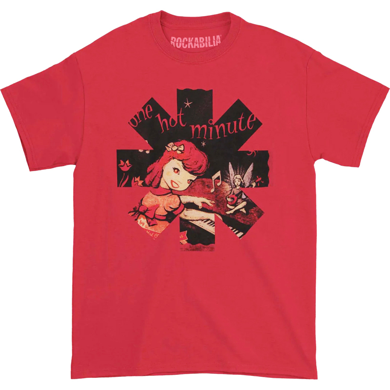 Red Hot Chili Peppers Red T-Shirt with a Little Girl Playing the Piano in Rock Music