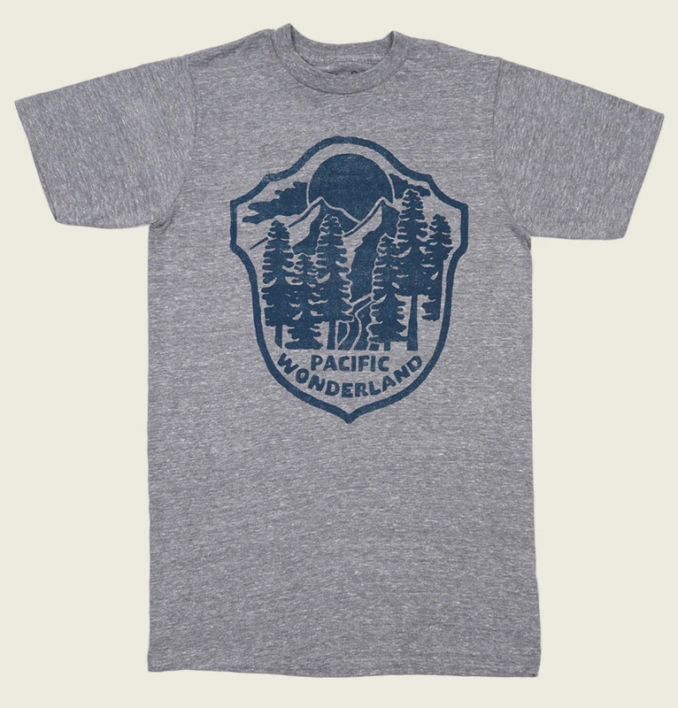 Pacific Wonderland American Retro Simple Style Loose Short-Sleeved T-Shirt for Men and Women