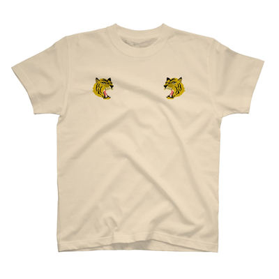 New Year 2022 Independent original design tiger head print fun illustration Men's and women's pure cotton short-sleeved T-shirts