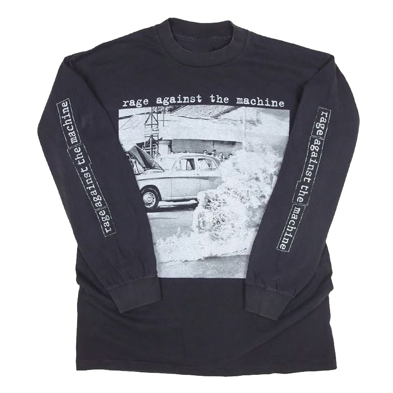 Rage Against the Machine Rap Metal Band Pure Cotton Long-Sleeve T-Shirt for Men Rage Against the Machine Rap Metal Band Pure Cotton Long-Sleeve T-Shirt for Men